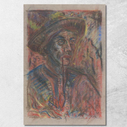Contadino Con Pipa Arnold Peter Weisz-Kubínčan apw13 quadro stampato su tela
