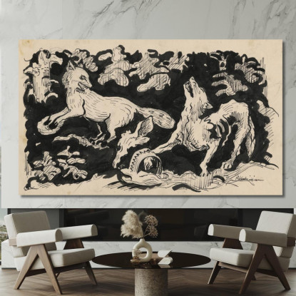 Volpe In Trappola Arnold Peter Weisz-Kubínčan apw16 quadro stampato su tela