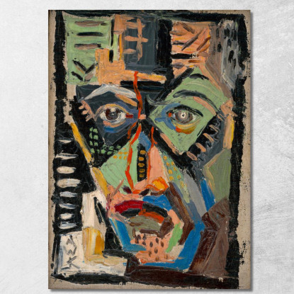 Viso D’Uomo Arnold Peter Weisz-Kubínčan apw47 quadro stampato su tela