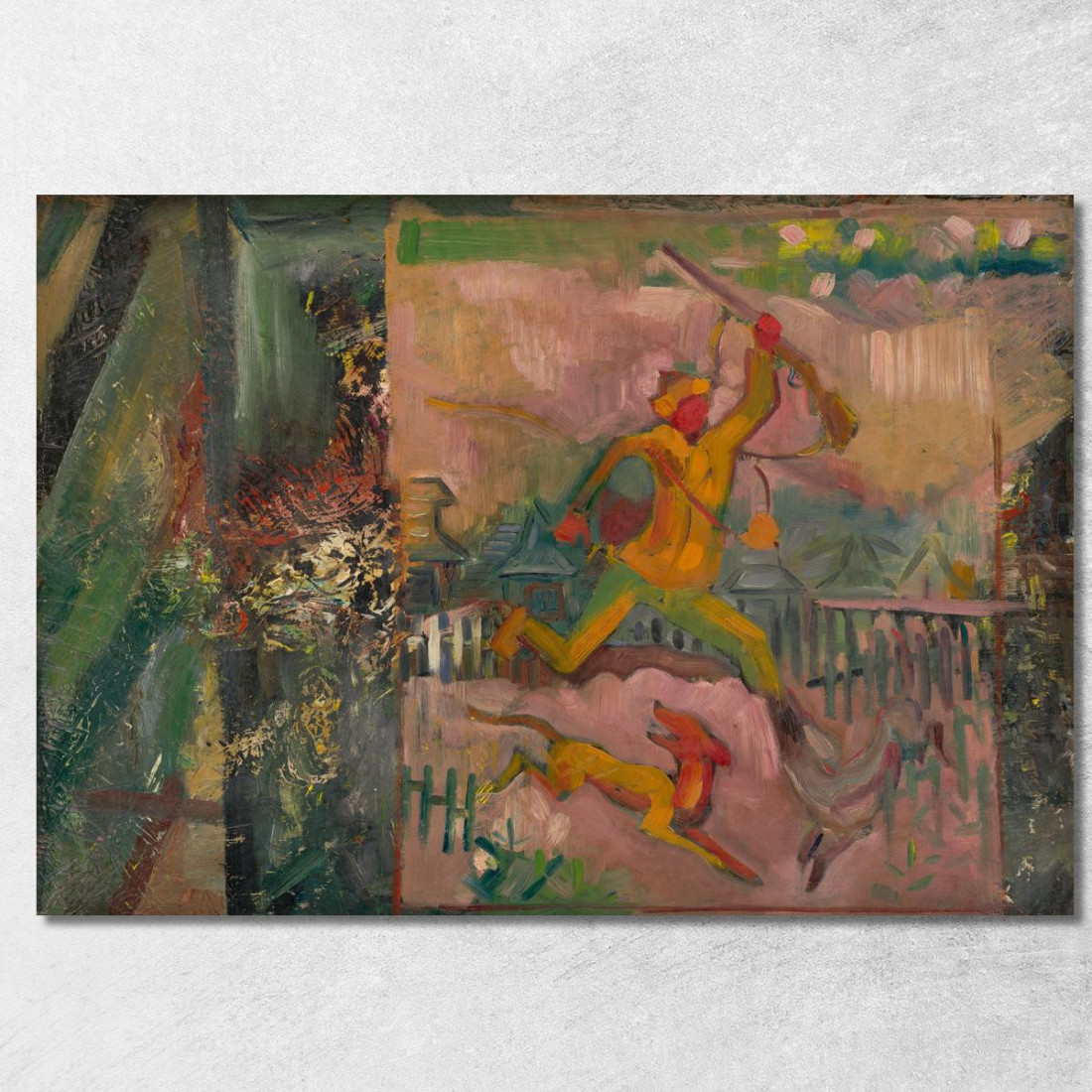 Cacciatore In Corsa Con Fucile Arnold Peter Weisz-Kubínčan apw67 quadro stampato su tela