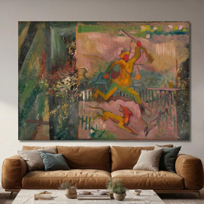 Cacciatore In Corsa Con Fucile Arnold Peter Weisz-Kubínčan apw67 quadro stampato su tela