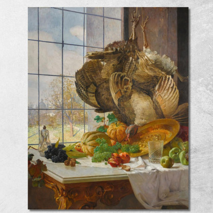 Natura Morta Autunnale Nello Studio Dell'Artista Carl Moll cml7 quadro stampato su tela