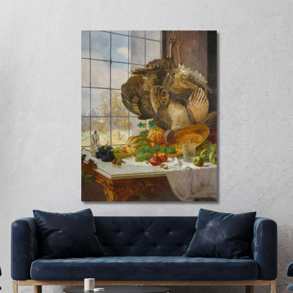 Natura Morta Autunnale Nello Studio Dell'Artista Carl Moll cml7 quadro stampato su tela