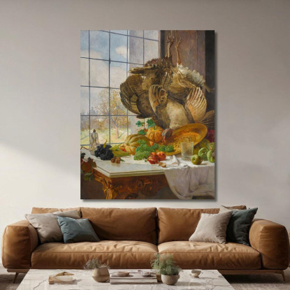 Natura Morta Autunnale Nello Studio Dell'Artista Carl Moll cml7 quadro stampato su tela