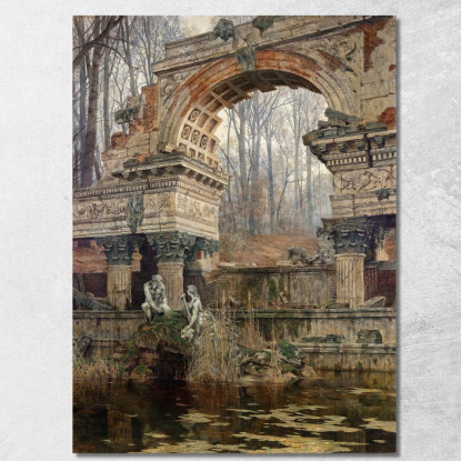 La Rovina Romana A Schönbrunn Carl Moll cml47 quadro stampato su tela