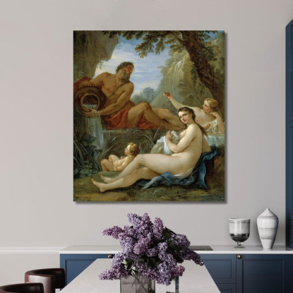 Una Ninfa Del Fiume E Della Fontana Charles-Joseph Natoire cjn2 quadro stampato su tela