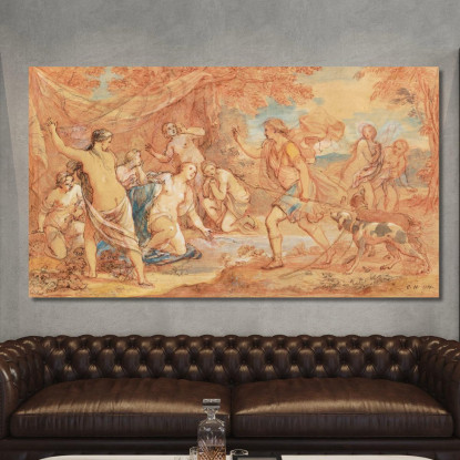 Diana E Atteone Charles-Joseph Natoire cjn5 quadro stampato su tela