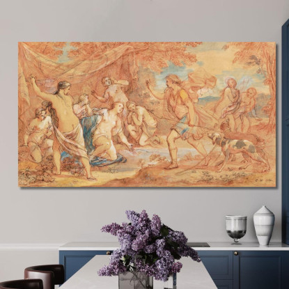 Diana E Atteone Charles-Joseph Natoire cjn5 quadro stampato su tela