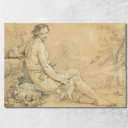 Diana Come Una Giovane Pastorella Charles-Joseph Natoire cjn6 quadro stampato su tela