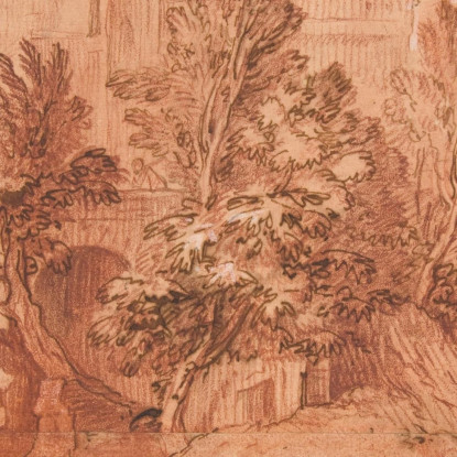 Paesaggio Con Una Grande Villa Sulla Cima Di Una Collina Charles-Joseph Natoire cjn9 quadro stampato su tela