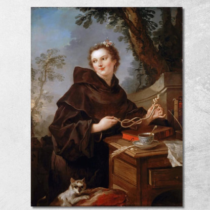 Louise-Anne De Bourbon Mademoiselle De Charolais (1695-1758) Charles-Joseph Natoire cjn11 quadro stampato su tela