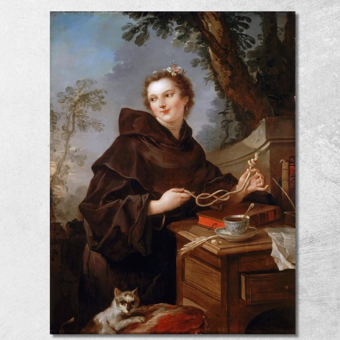 Louise-Anne De Bourbon Mademoiselle De Charolais (1695-1758) Charles-Joseph Natoire cjn11 quadro stampato su tela