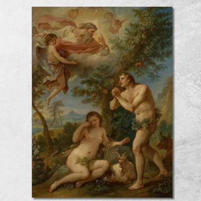 Il Rimprovero Di Adamo Ed Eva Charles-Joseph Natoire cjn18 quadro stampato su tela