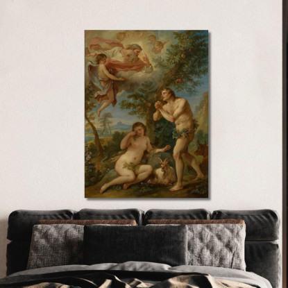 Il Rimprovero Di Adamo Ed Eva Charles-Joseph Natoire cjn18 quadro stampato su tela