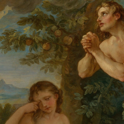 Il Rimprovero Di Adamo Ed Eva Charles-Joseph Natoire cjn18 quadro stampato su tela