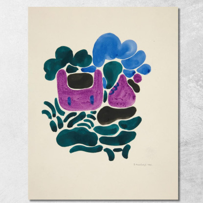 Astrazione Basata Su Forme Di Fiori Iii David Kakabadzé dkk2 quadro stampato su tela