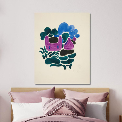 Astrazione Basata Su Forme Di Fiori Iii David Kakabadzé dkk2 quadro stampato su tela