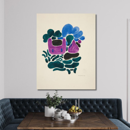 Astrazione Basata Su Forme Di Fiori Iii David Kakabadzé dkk2 quadro stampato su tela