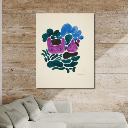 Astrazione Basata Su Forme Di Fiori Iii David Kakabadzé dkk2 quadro stampato su tela