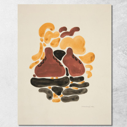 Astrazione Basata Su Forme Di Fiori Vi David Kakabadzé dkk4 quadro stampato su tela