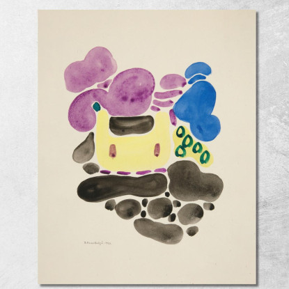 Astrazione Basata Su Forme Di Fiori V David Kakabadzé dkk6 quadro stampato su tela