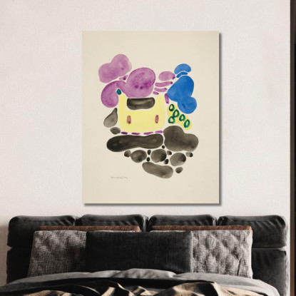 Astrazione Basata Su Forme Di Fiori V David Kakabadzé dkk6 quadro stampato su tela