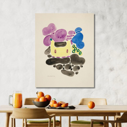 Astrazione Basata Su Forme Di Fiori V David Kakabadzé dkk6 quadro stampato su tela