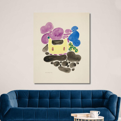 Astrazione Basata Su Forme Di Fiori V David Kakabadzé dkk6 quadro stampato su tela