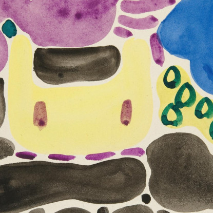 Astrazione Basata Su Forme Di Fiori V David Kakabadzé dkk6 quadro stampato su tela