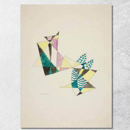 Astrazione Basata Su Vele Iv David Kakabadzé dkk9 quadro stampato su tela