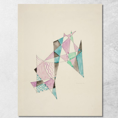 Astrazione Basata Su Vele Ix David Kakabadzé dkk10 quadro stampato su tela