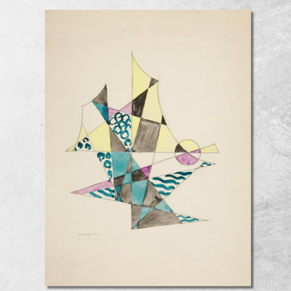 Astrazione Basata Su Vele I David Kakabadzé dkk14 quadro stampato su tela