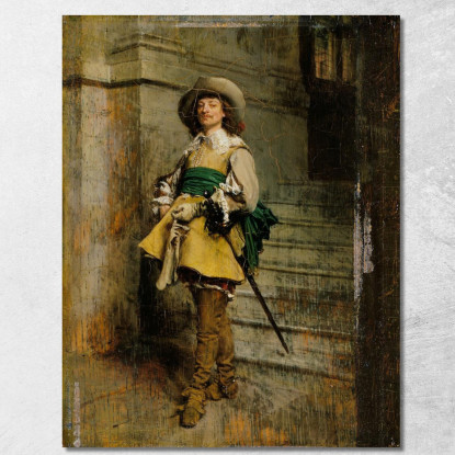Un Cavaliere Al Tempo Di Luigi Xiii Ernest Meissonier ems2 quadro stampato su tela
