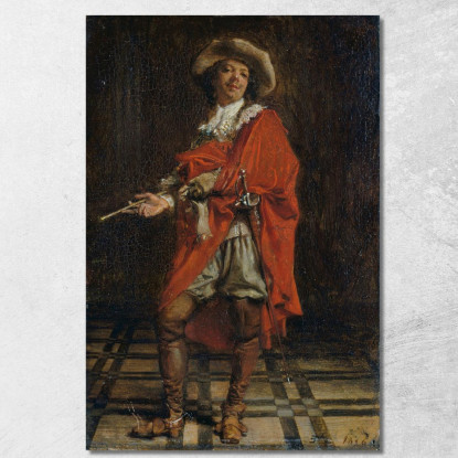 Un Cavaliere Al Tempo Di Luigi Xiv Ernest Meissonier ems3 quadro stampato su tela