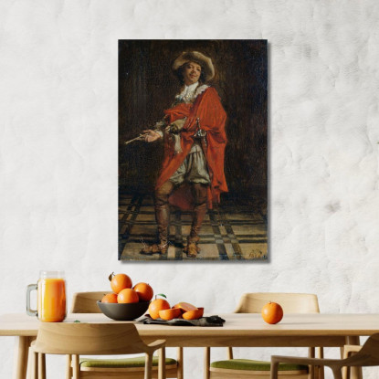 Un Cavaliere Al Tempo Di Luigi Xiv Ernest Meissonier ems3 quadro stampato su tela