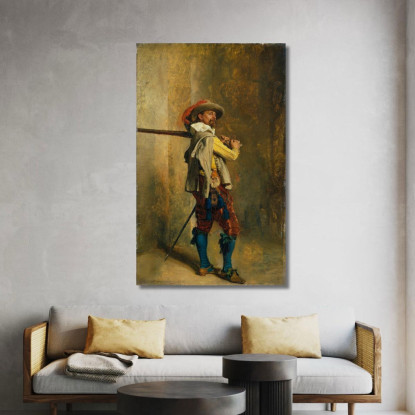 Un Moschettiere Al Tempo Di Luigi Xiii Ernest Meissonier ems5 quadro stampato su tela