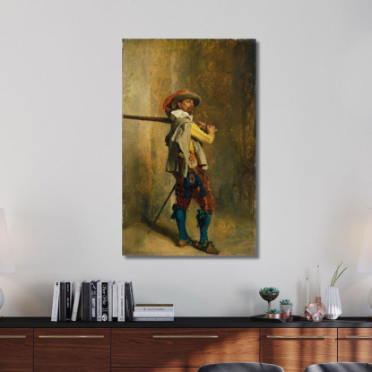 Un Moschettiere Al Tempo Di Luigi Xiii Ernest Meissonier ems5 quadro stampato su tela
