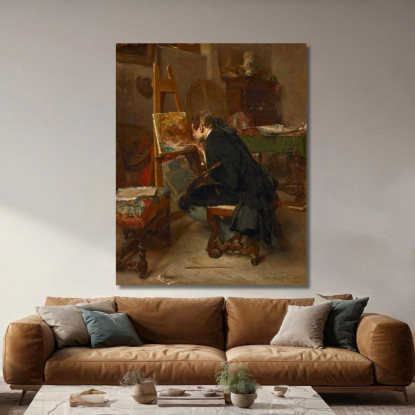 Un Pittore Ernest Meissonier ems6 quadro stampato su tela
