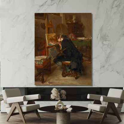 Un Pittore Ernest Meissonier ems6 quadro stampato su tela