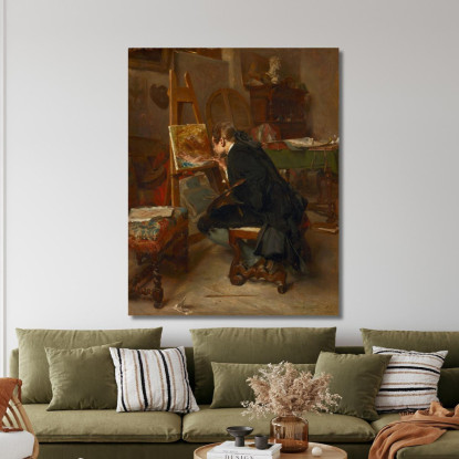 Un Pittore Ernest Meissonier ems6 quadro stampato su tela