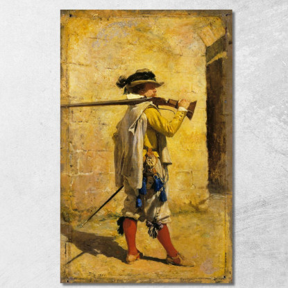 Una Sentinella Al Tempo Di Luigi Xiii Ernest Meissonier ems7 quadro stampato su tela