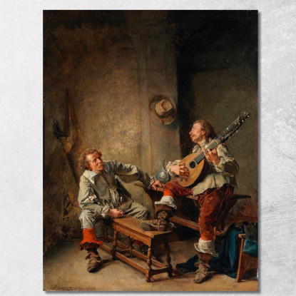 Una Canzone Ernest Meissonier ems8 quadro stampato su tela