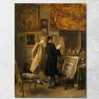 Un Artista Che Mostra Il Suo Lavoro Ernest Meissonier ems9 quadro stampato su tela