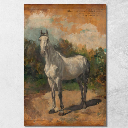 Bachelier Cavallo Dell'Artista Ernest Meissonier ems10 quadro stampato su tela