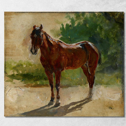 Studio Di Cavallo Marrone Ernest Meissonier ems12 quadro stampato su tela