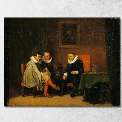 Borghesi Olandesi Ernest Meissonier ems17 quadro stampato su tela