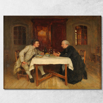 Il Vino Del Curato Ernest Meissonier ems22 quadro stampato su tela