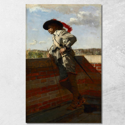 Su Una Terrazza Ernest Meissonier ems26 quadro stampato su tela