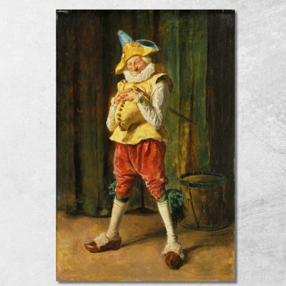 Pulcinella Ernest Meissonier ems27 quadro stampato su tela