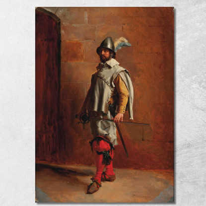 Soldato Ernest Meissonier ems28 quadro stampato su tela